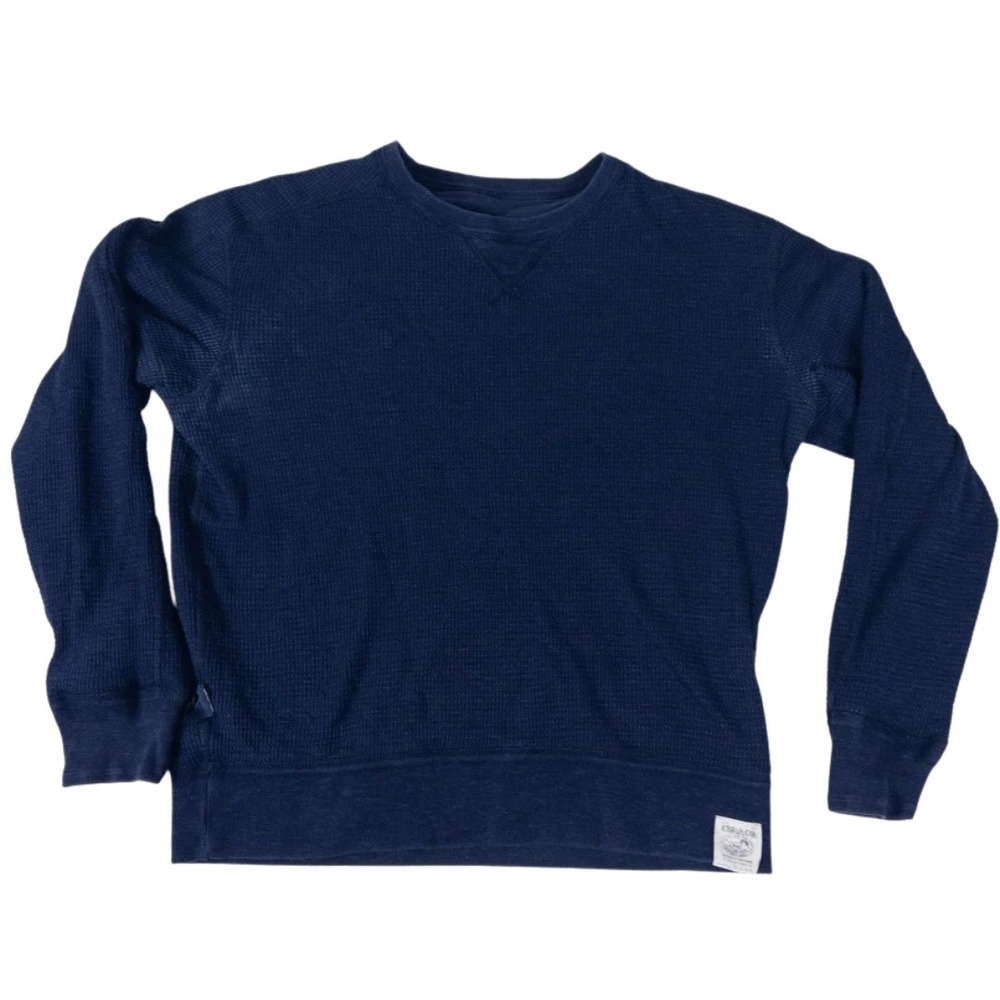 Polo Ralph Lauren Sweatshirt Mens M Navy Blue Reversible Waffle Knit Sportsman